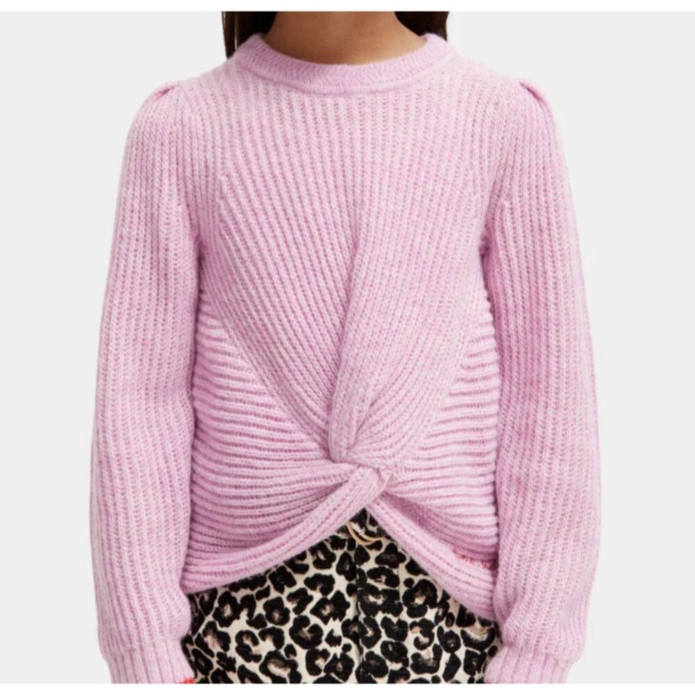 Scotch & Soda Sweater Girls Sz 16 Knotted Front Relaxed Fit Pullover Pink
